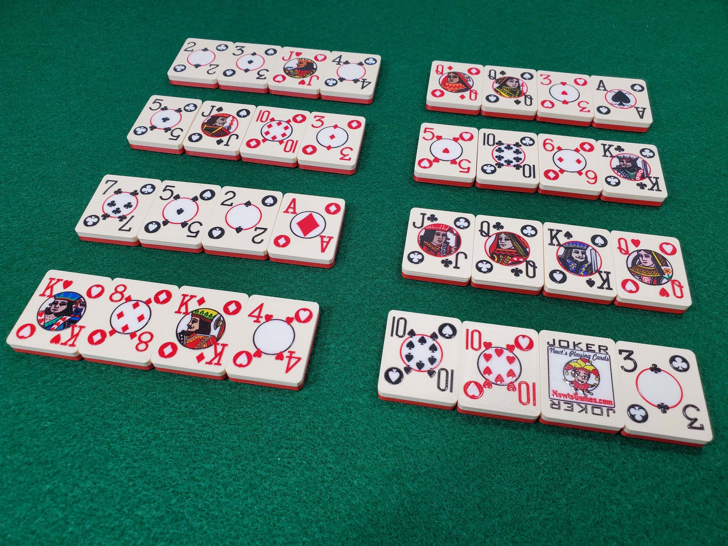 Poker Playing Card Tiles: Two-Tone Plastic Card Deck, Made in USA
