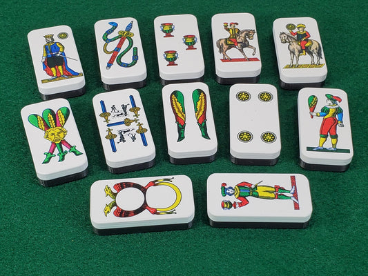 Italian Playing Card Dominoes: Vintage Neapolitan Art, Scopa Briscola Games