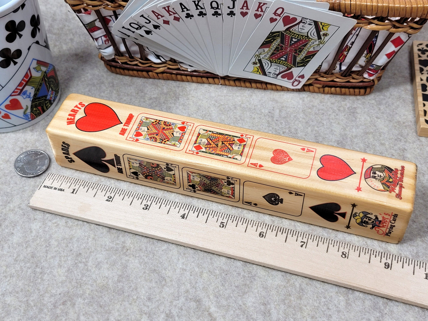 Euchre Trump Indicator: Wood Lightening Rod Design, Card Ranking Marker - Made in USA