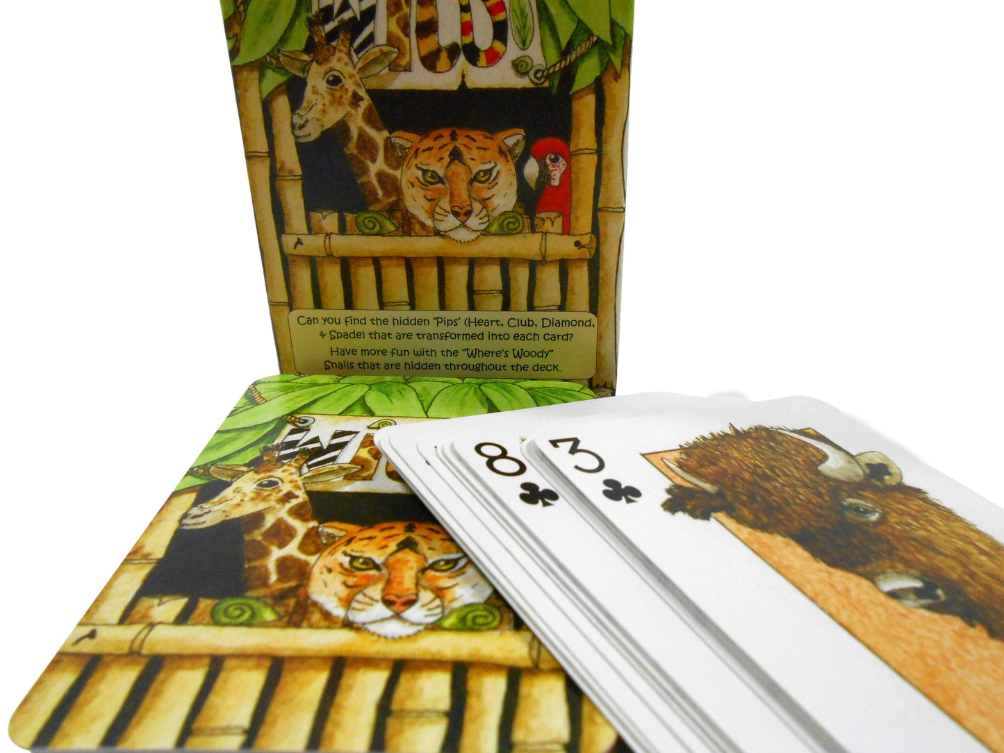 Wild! Deck of Playing Cards - Unique Seek-N-Find feature where you find hidden images in cards - Features artwork of animals by Peter Wood