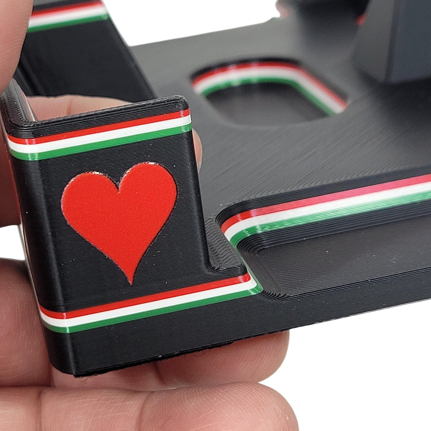 Tuxedo Black Playing Card Tray, suited designed for 2 decks - US Made (Ritzy Design)