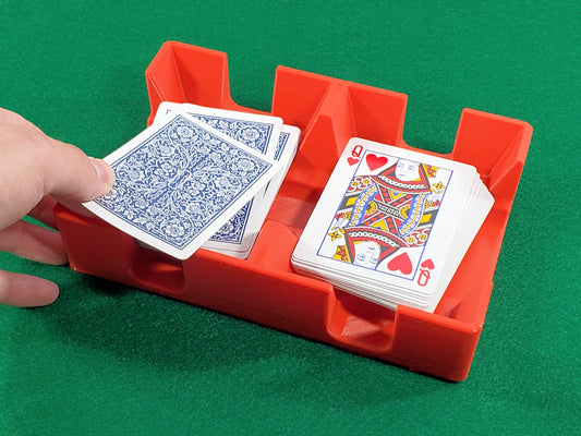 Red 2 Deck Playing Card Tray - Available in stationary, rotating or sliding