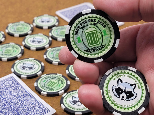 Custom Photo Drink Token Poker Chips: Personalized Bar & Wedding Favors
