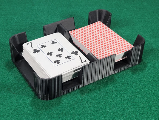 Pillared Design Two-Deck Card Tray: Clásico Brand, Plastic Playing Card Accessory
