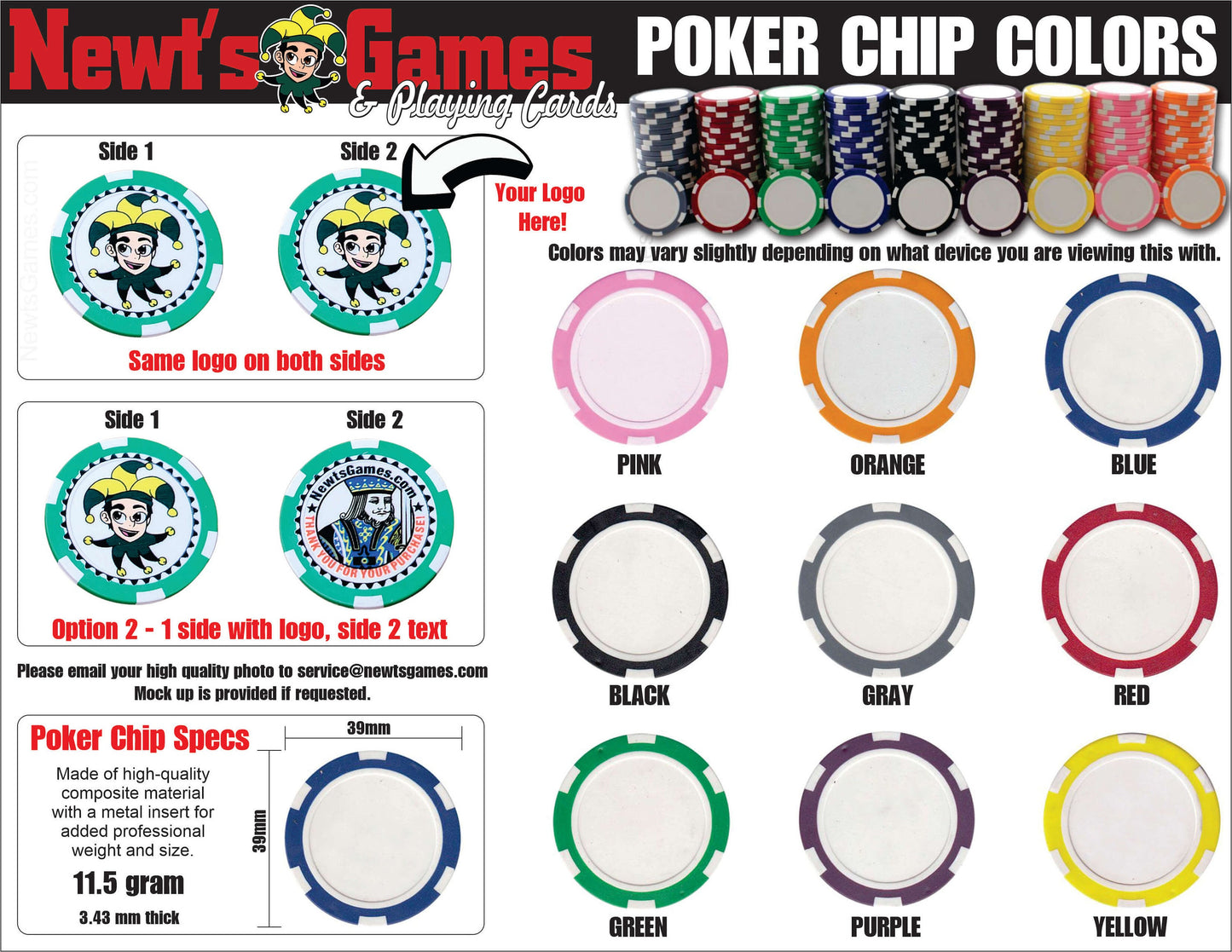 Custom Logo Poker Chips: Personalized Business Gifts, Company Parties