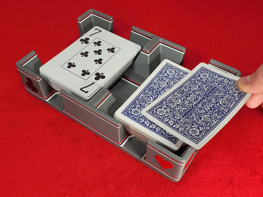 Vintage Silver Playing Card Tray, suited designed for 2 decks - US Made (Ritzy Design)