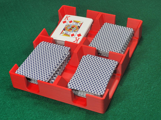 4 Bay or Quad Playing Card Tray: For games requiring more draw/discard piles