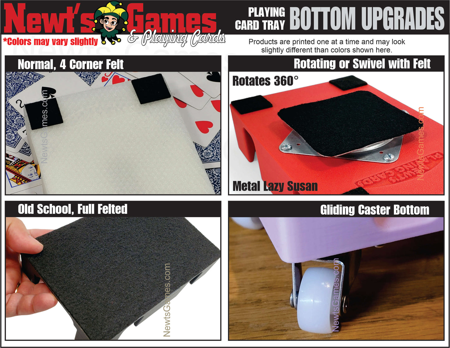 Six-Deck Playing Card Tray: Keeps Draw/Discard Piles Organized, Made in USA