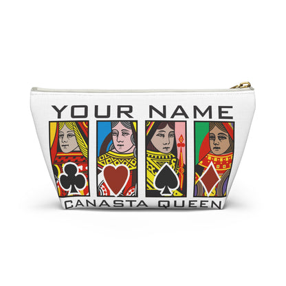 Canasta Queen Accessory Pouch, Playing Cards Design | T-bottom zipper pouch