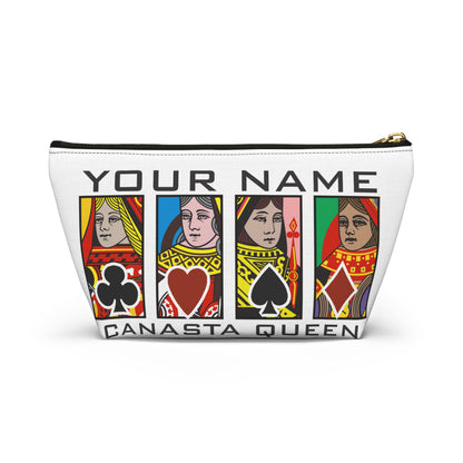 Canasta Queen Accessory Pouch, Playing Cards Design | T-bottom zipper pouch