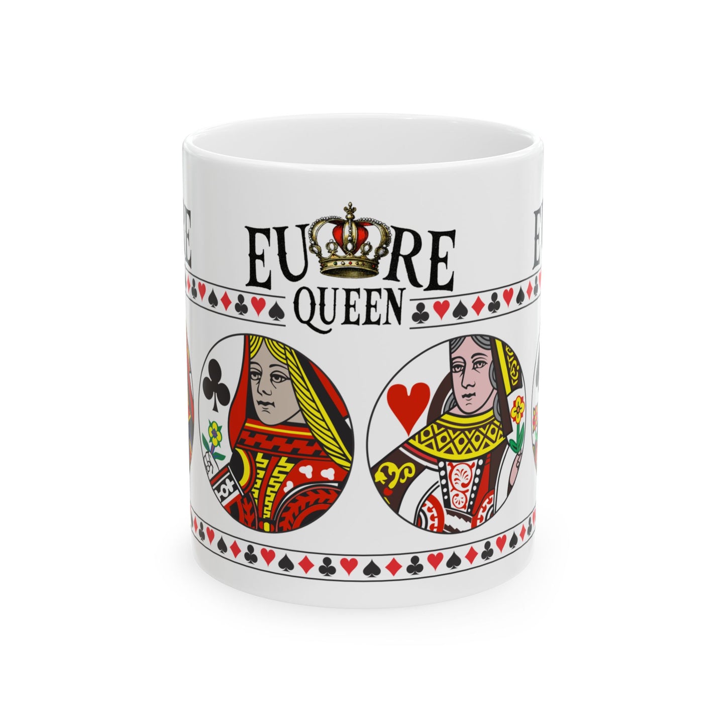 Euchre Queen Mug | Playing Card Queen design, Ceramic Mug