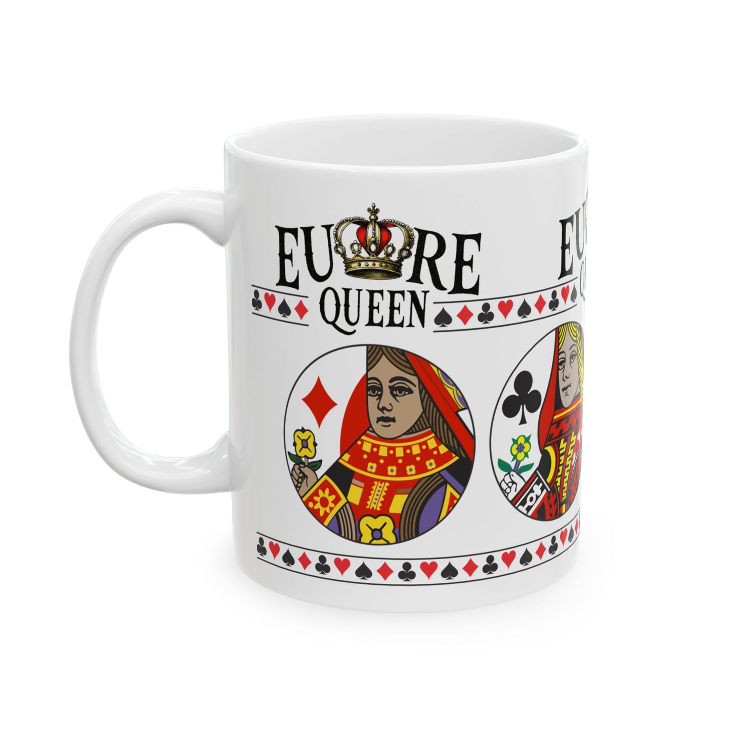 Euchre Queen Mug | Playing Card Queen design, Ceramic Mug