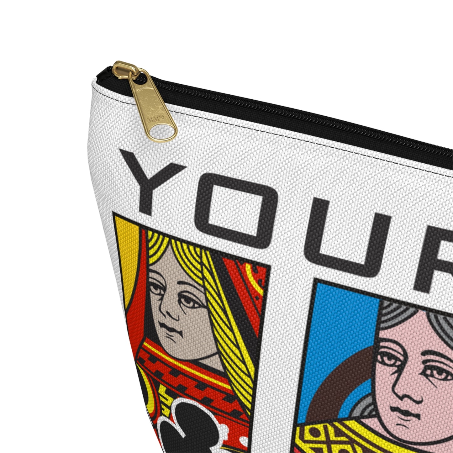 Canasta Queen Accessory Pouch, Playing Cards Design | T-bottom zipper pouch
