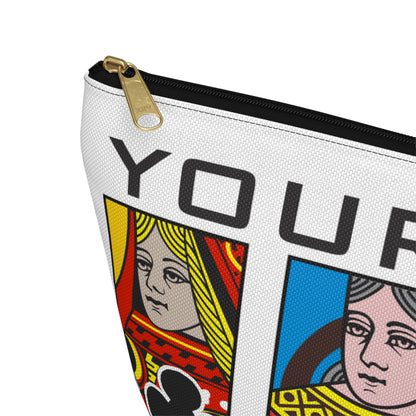 Canasta Queen Accessory Pouch, Playing Cards Design | T-bottom zipper pouch