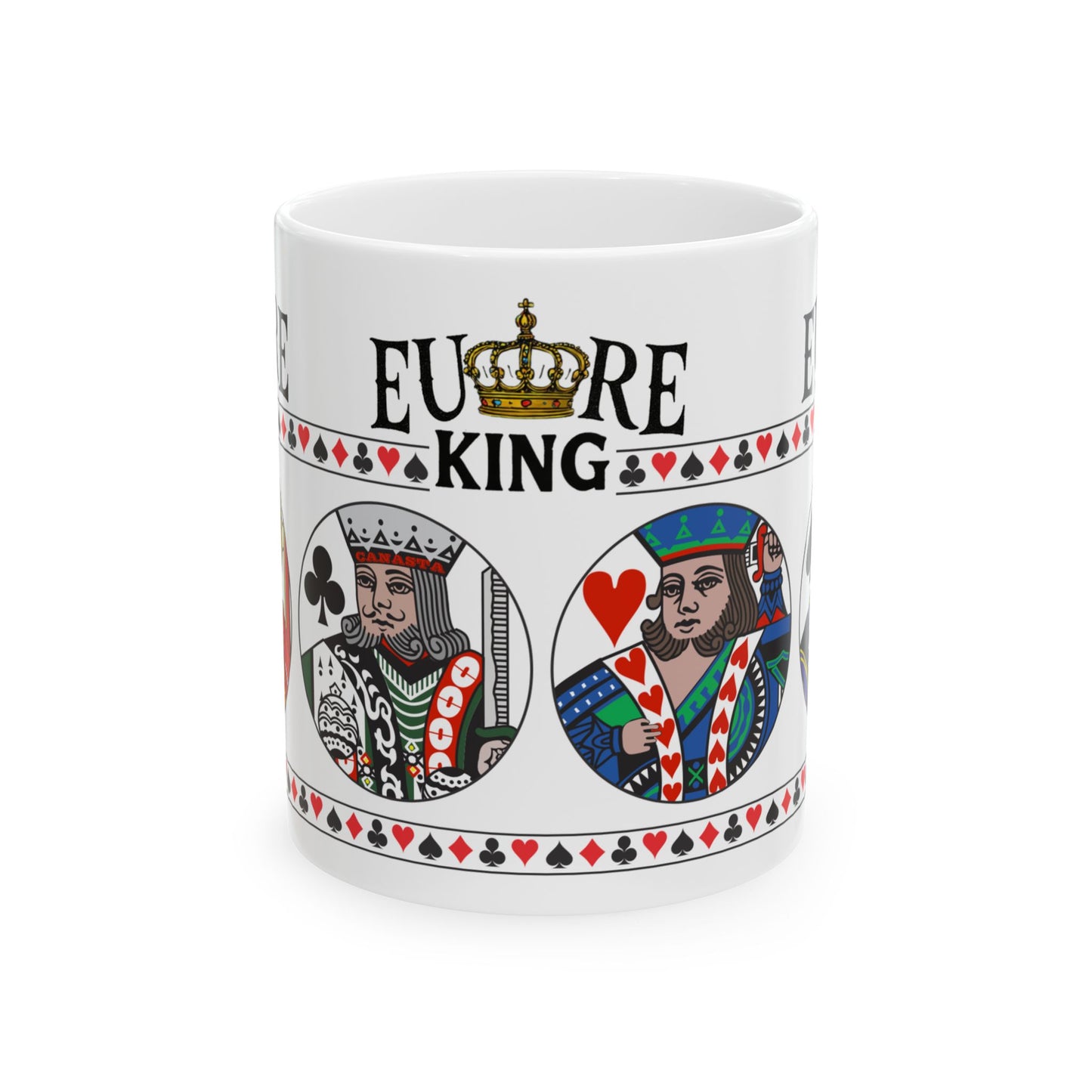 Euchre King Mug | Playing Card Queen design, Ceramic Mug