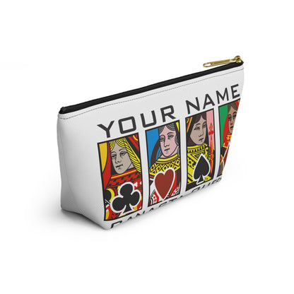 Canasta Queen Accessory Pouch, Playing Cards Design | T-bottom zipper pouch