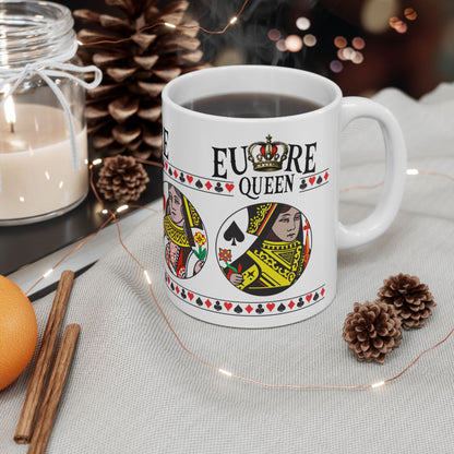 Euchre Queen Mug | Playing Card Queen design, Ceramic Mug