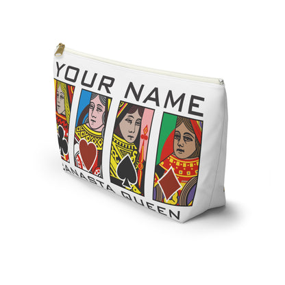 Canasta Queen Accessory Pouch, Playing Cards Design | T-bottom zipper pouch