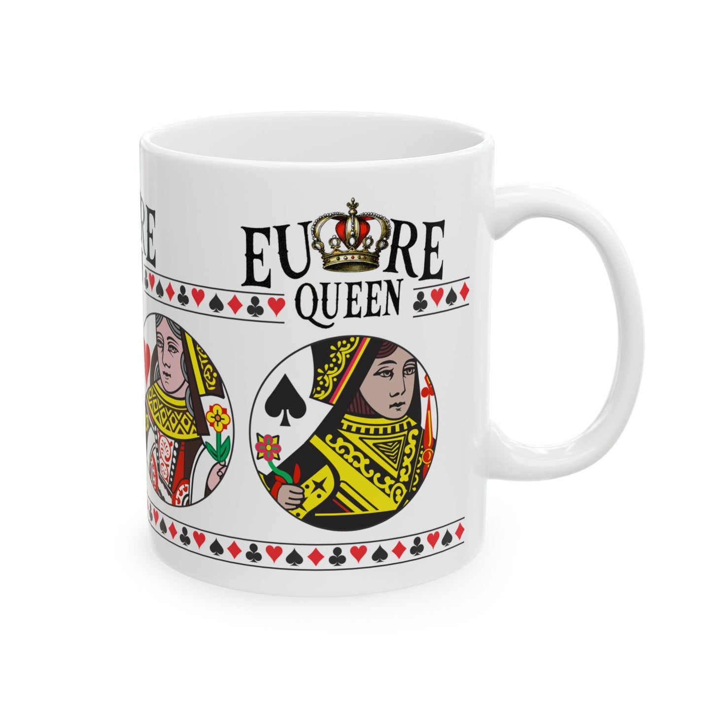 Euchre Queen Mug | Playing Card Queen design, Ceramic Mug