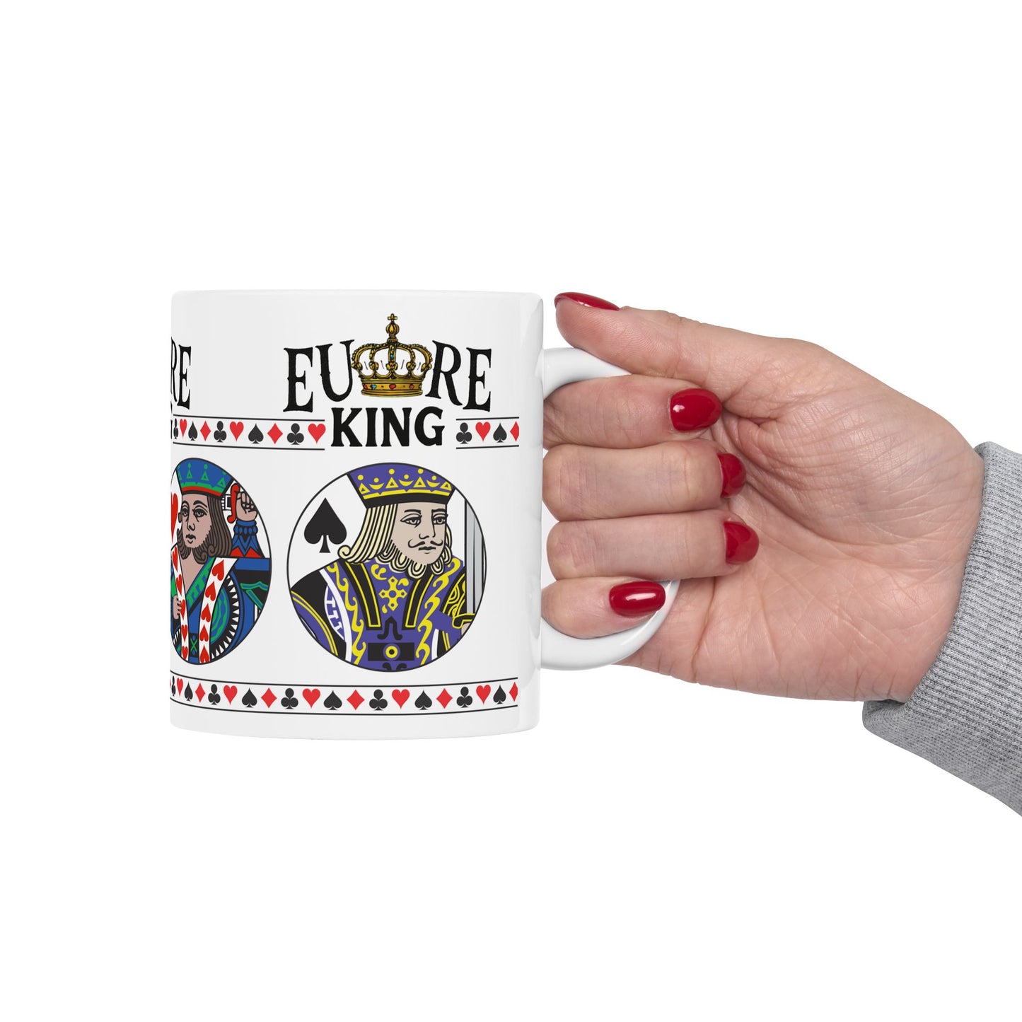 Euchre King Mug | Playing Card Queen design, Ceramic Mug