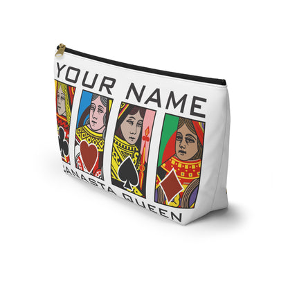 Canasta Queen Accessory Pouch, Playing Cards Design | T-bottom zipper pouch
