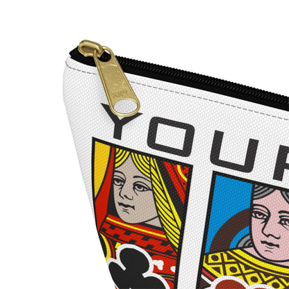 Canasta Queen Accessory Pouch, Playing Cards Design | T-bottom zipper pouch