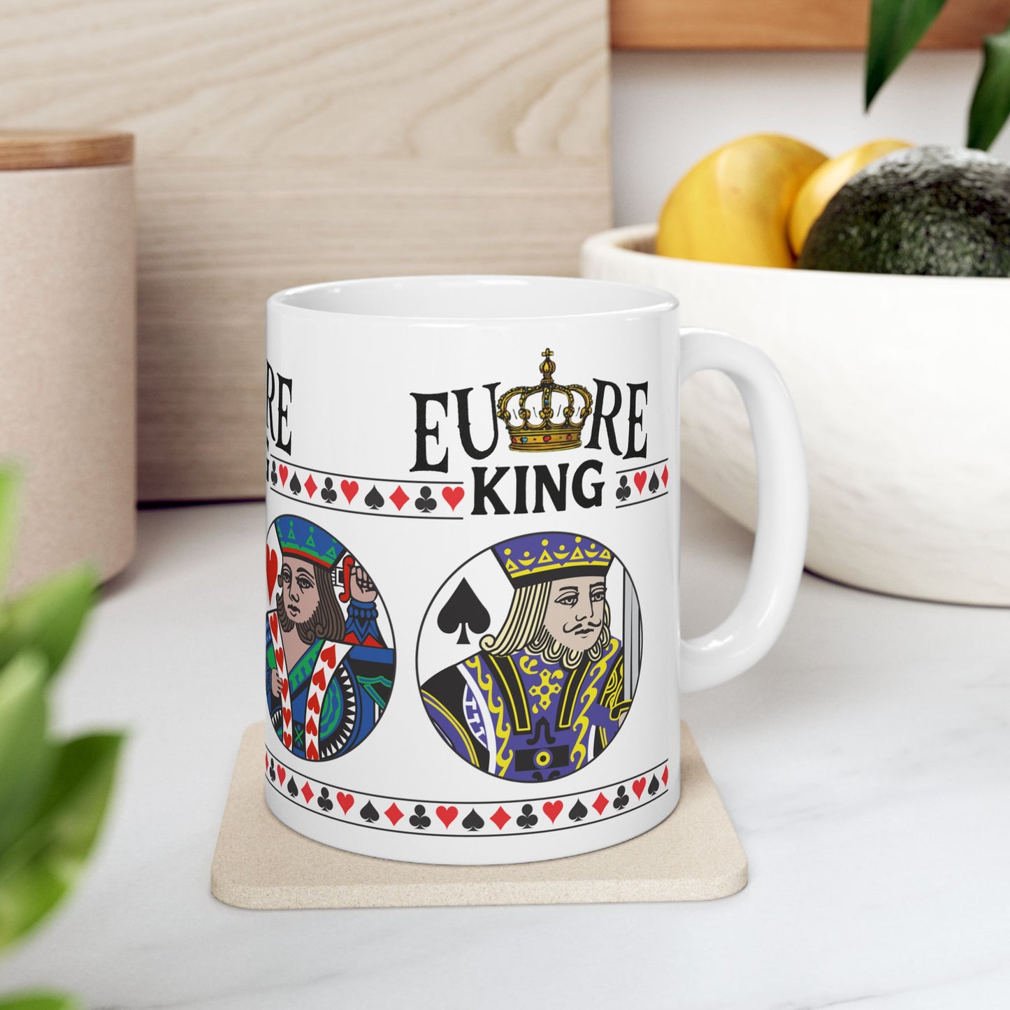 Euchre King Mug | Playing Card Queen design, Ceramic Mug
