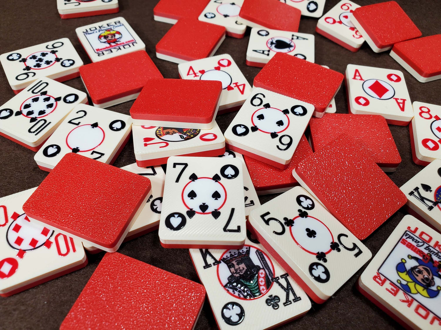 Poker Playing Card Tiles: Two-Tone Plastic Card Deck, Made in USA