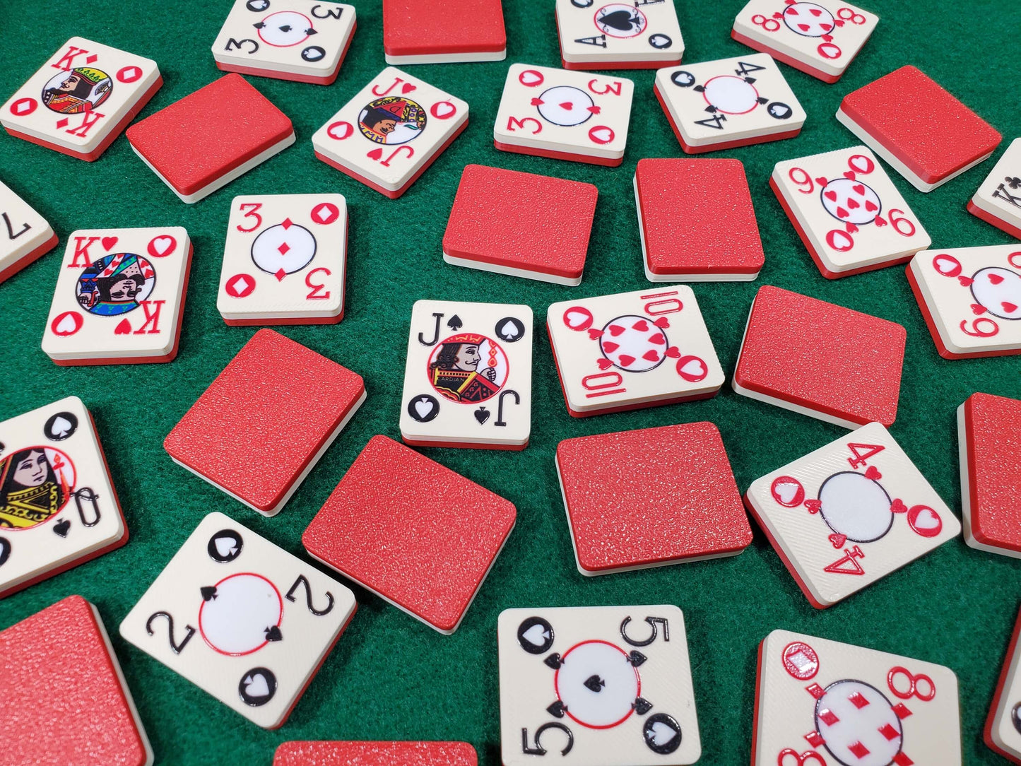 Poker Playing Card Tiles: Two-Tone Plastic Card Deck, Made in USA