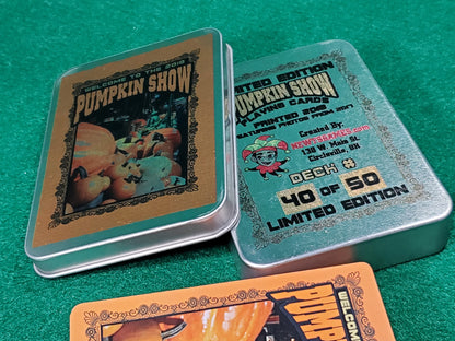 Welcome to the 2018 Pumpkin Show Collectible Playing Cards in a Tin - LIMITED EDITION 50 Decks