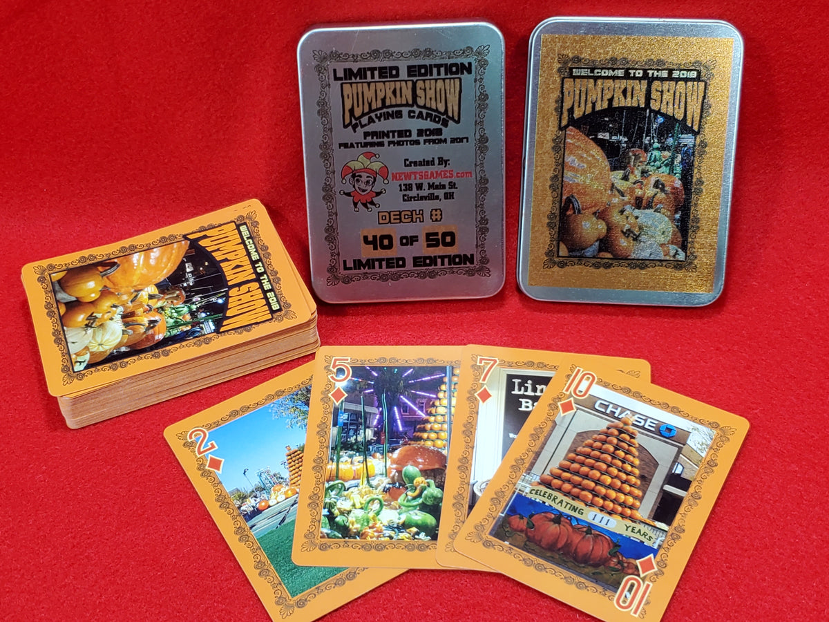 Welcome to the 2018 Pumpkin Show Collectible Playing Cards in a Tin - LIMITED EDITION 50 Decks