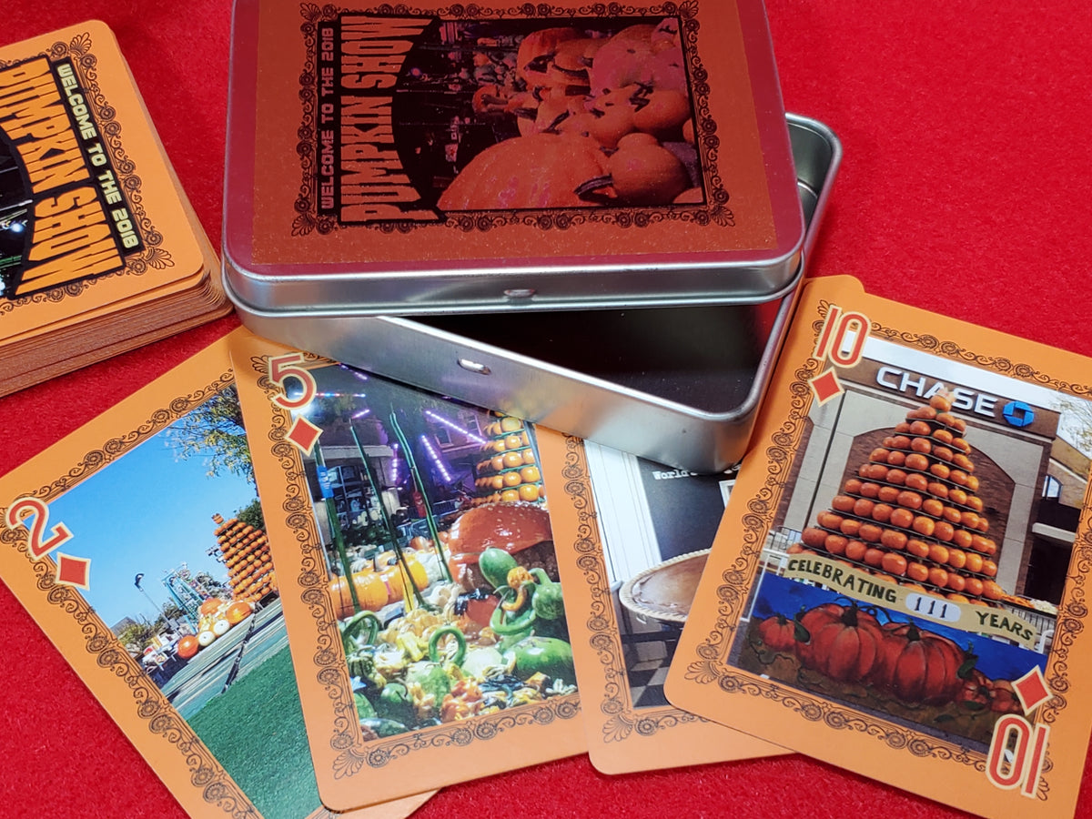 Welcome to the 2018 Pumpkin Show Collectible Playing Cards in a Tin - LIMITED EDITION 50 Decks