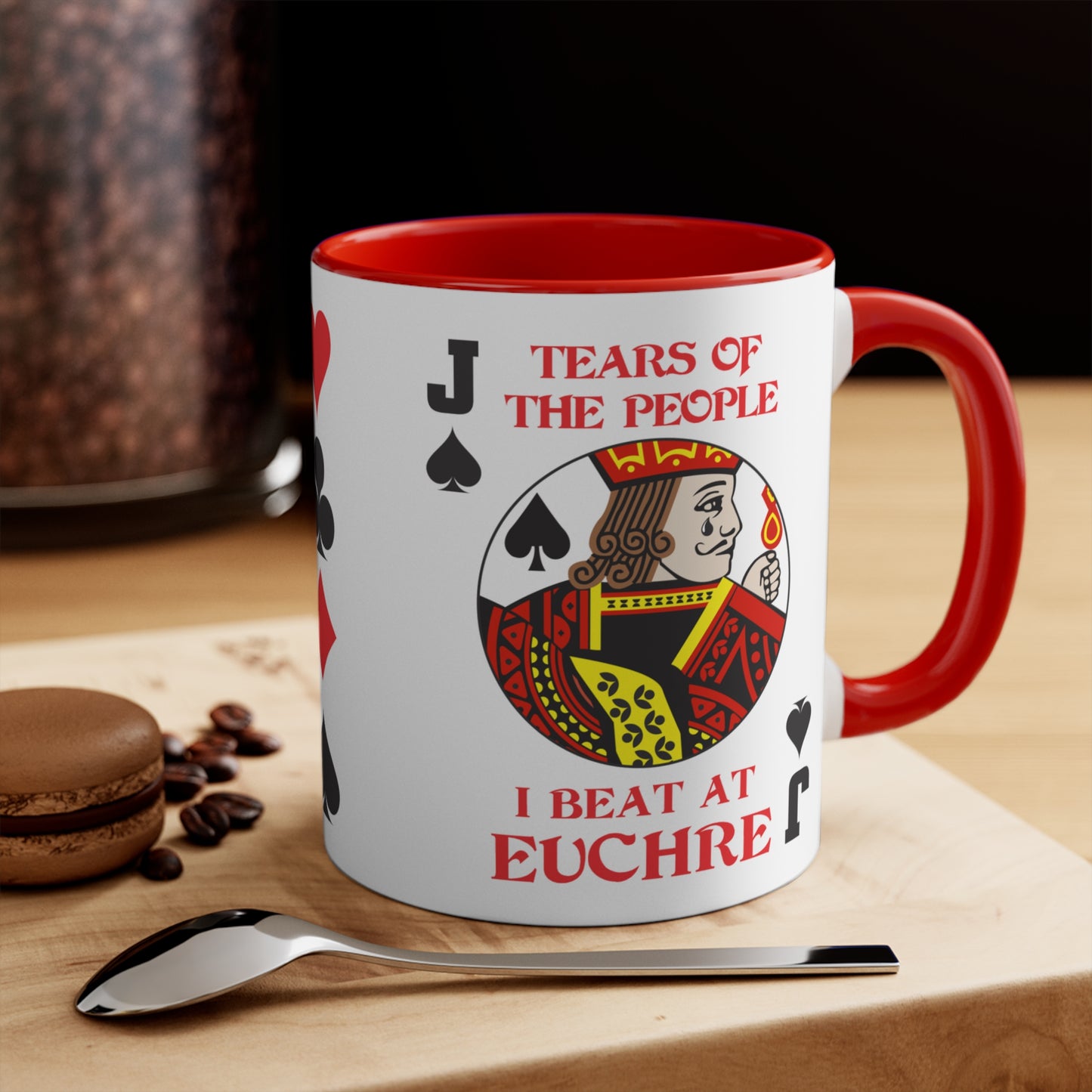 Tears of the People I Beat at Euchre Mug | Playing Card Jack Accent