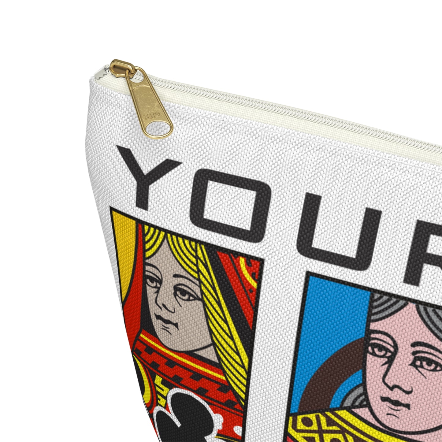 Canasta Queen Accessory Pouch, Playing Cards Design | T-bottom zipper pouch