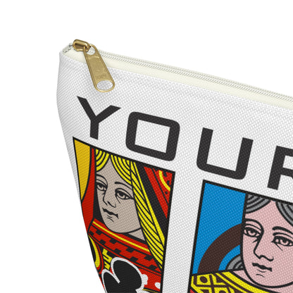 Canasta Queen Accessory Pouch, Playing Cards Design | T-bottom zipper pouch