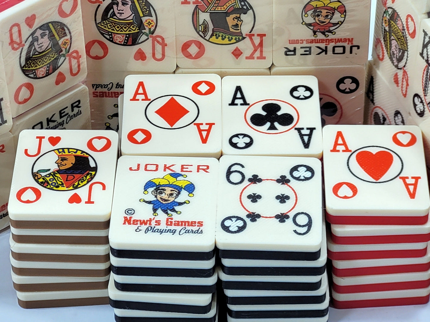 Poker Playing Card Tiles: Two-Tone Plastic Card Deck, Made in USA