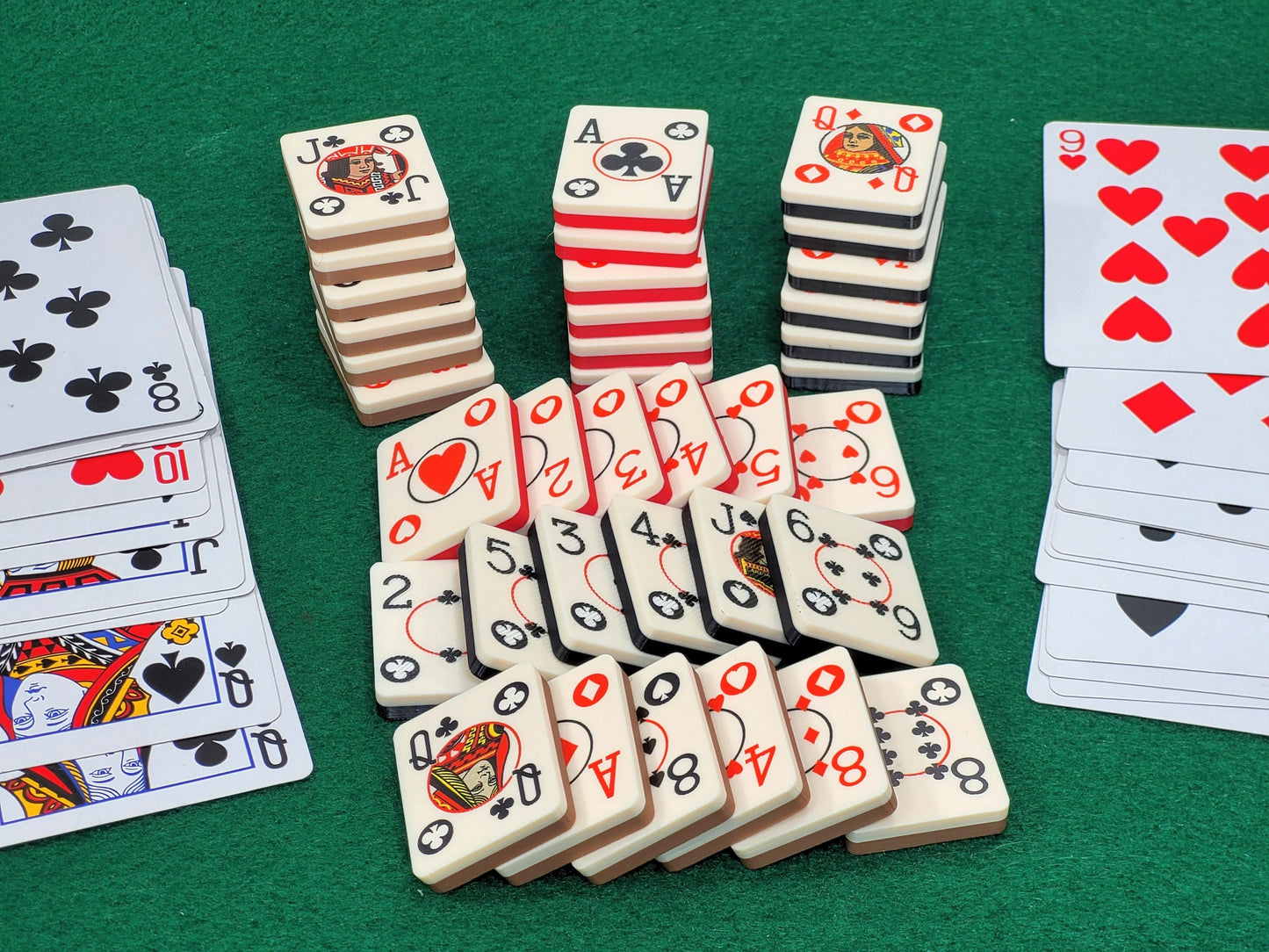 Poker Playing Card Tiles: Two-Tone Plastic Card Deck, Made in USA