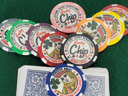 Lucky Lottery Ticket Scratcher Poker Chips - Pack of 10