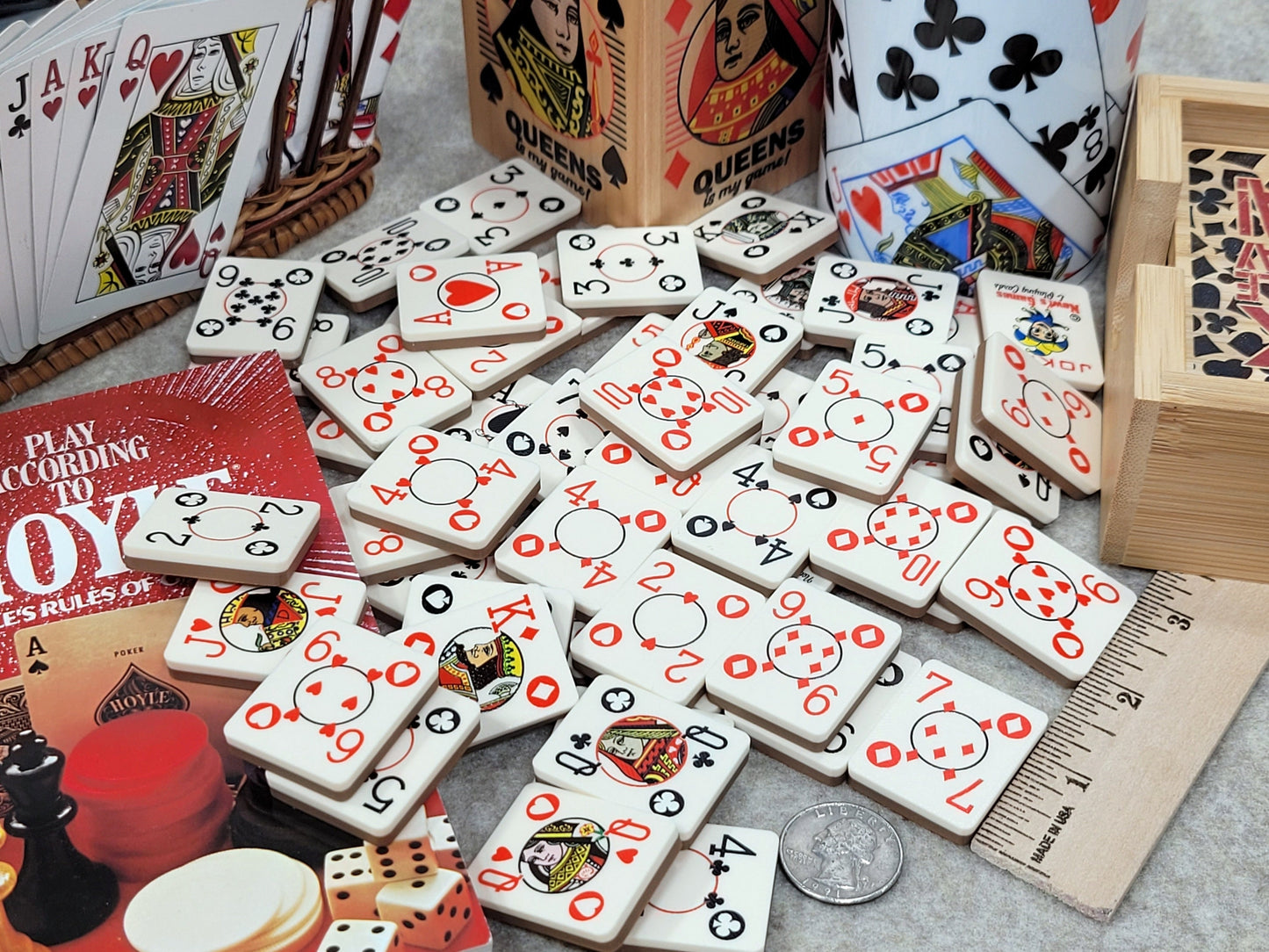 Poker Playing Card Tiles: Two-Tone Plastic Card Deck, Made in USA