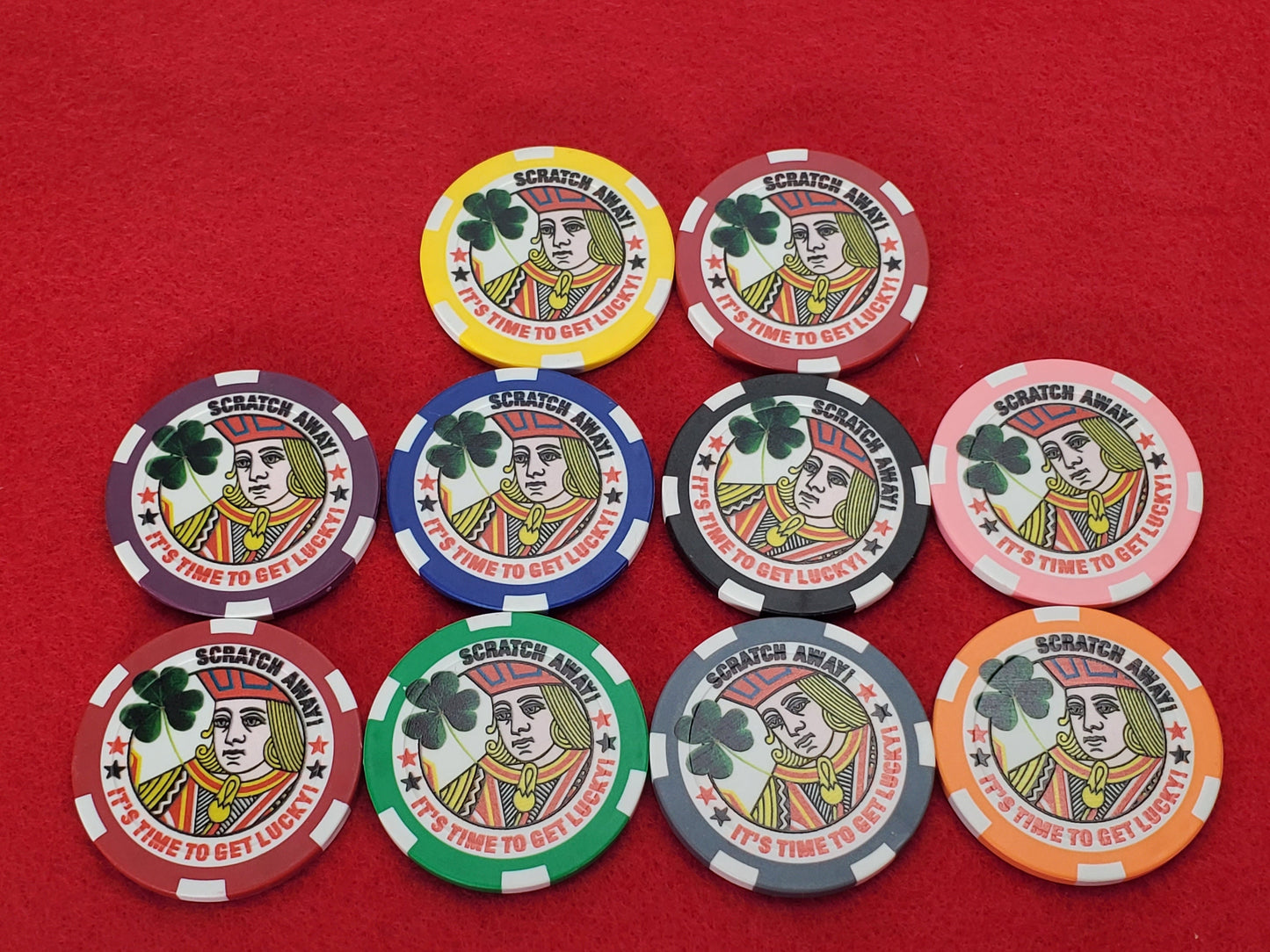 Lucky Lottery Ticket Scratcher Poker Chips - Pack of 10