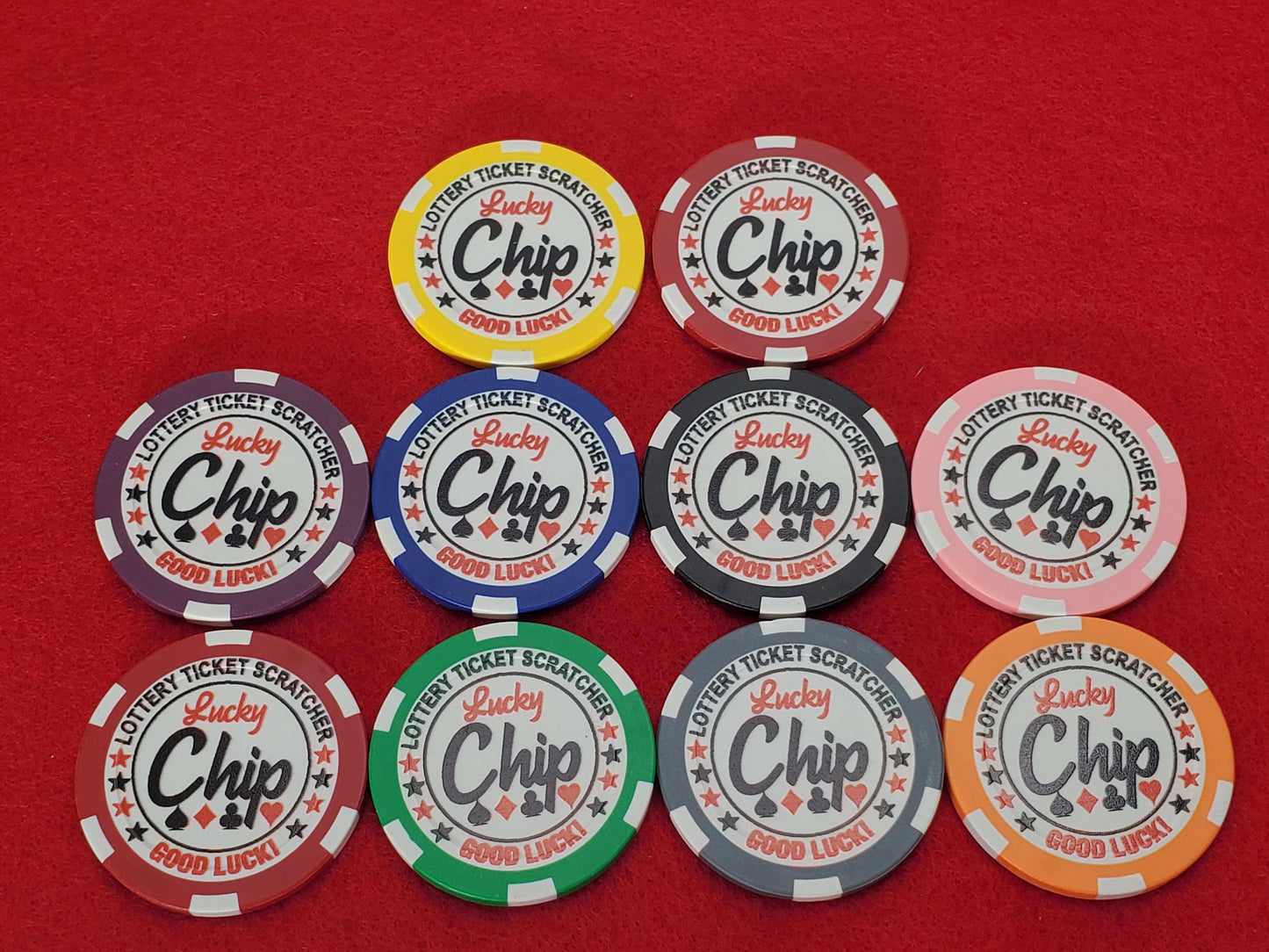 Lucky Lottery Ticket Scratcher Poker Chips - Pack of 10