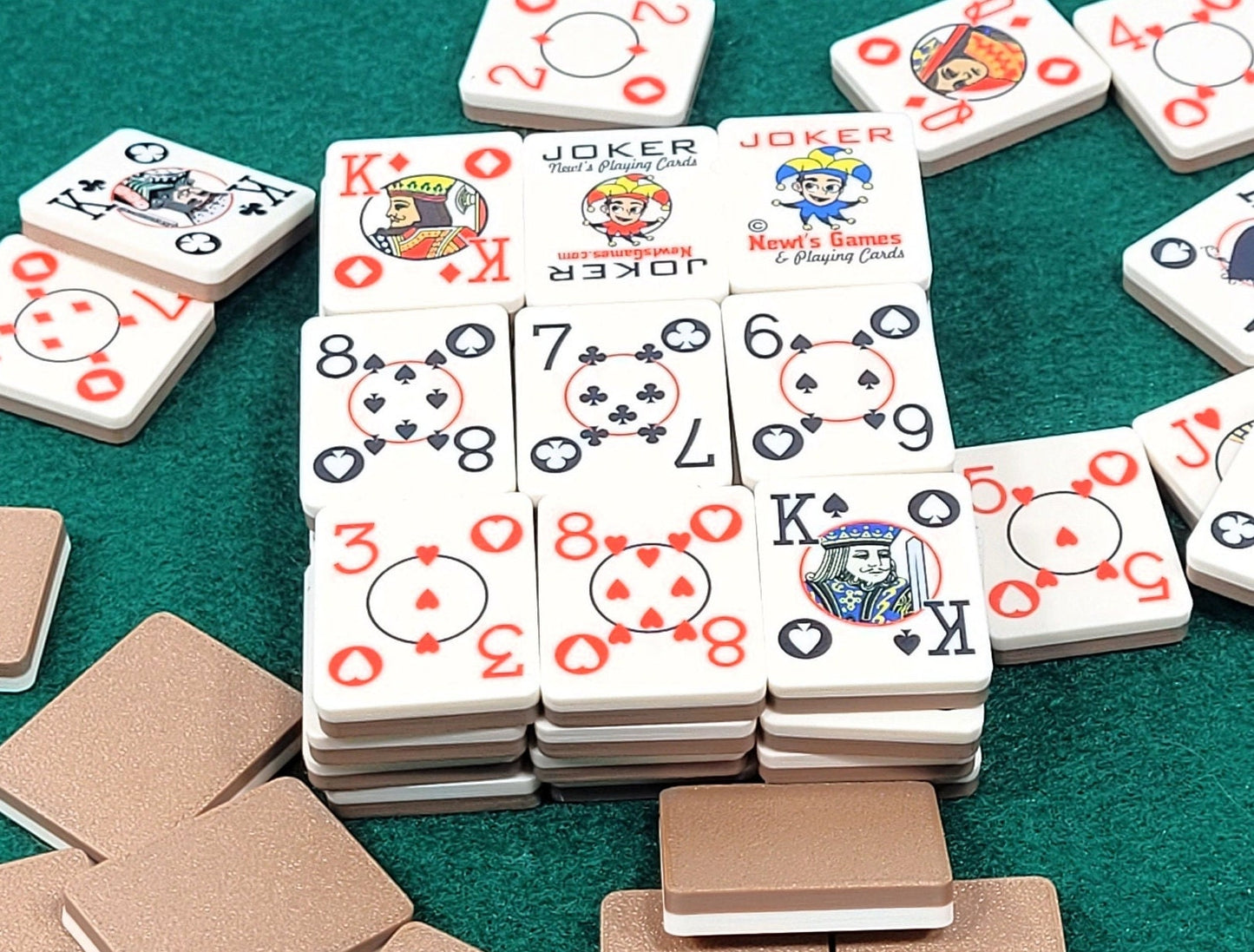 Poker Playing Card Tiles: Two-Tone Plastic Card Deck, Made in USA