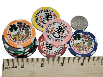 Lucky Lottery Ticket Scratcher Poker Chips - Pack of 10