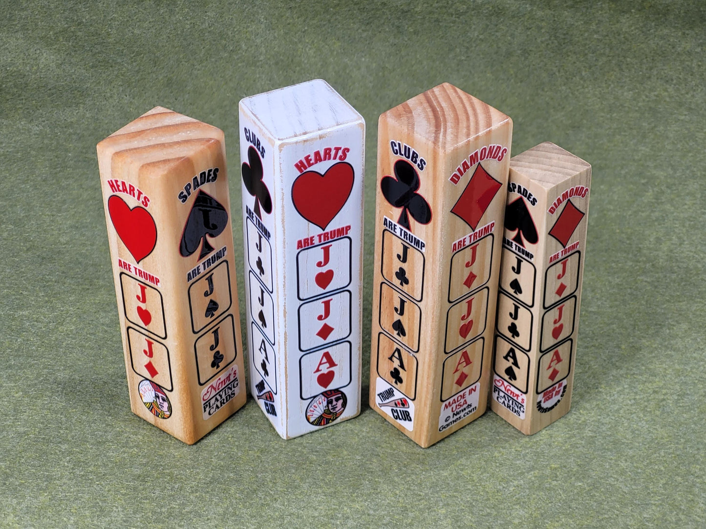 Euchre Suited Trump Club: Wood, Card Ranking Indicator - Made in USA
