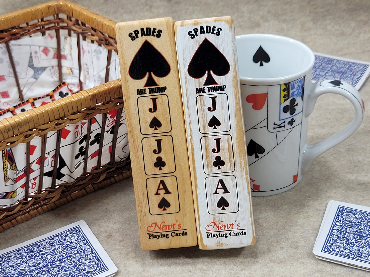 Euchre Suited Trump Club: Wood, Card Ranking Indicator - Made in USA