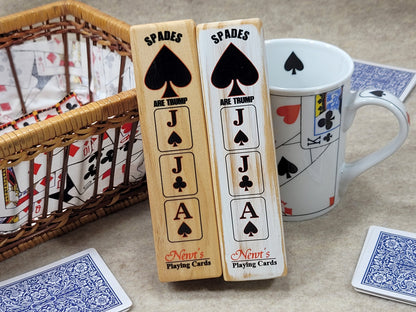 Euchre Suited Trump Club: Wood, Card Ranking Indicator - Made in USA