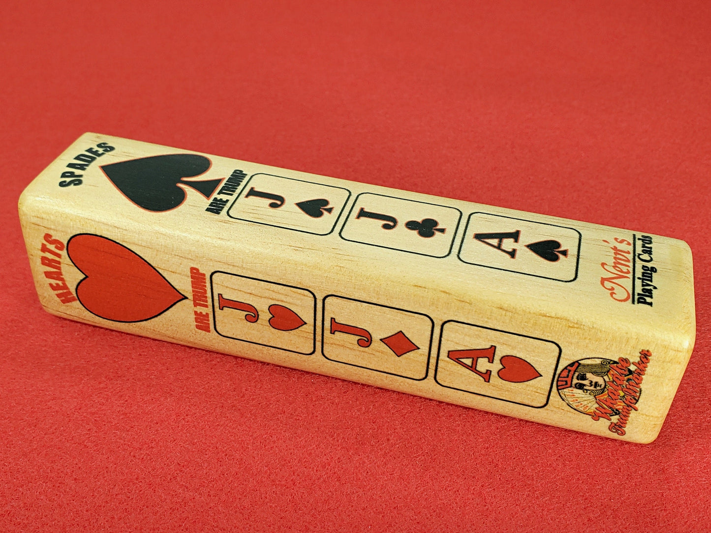 Euchre Suited Trump Club: Wood, Card Ranking Indicator - Made in USA