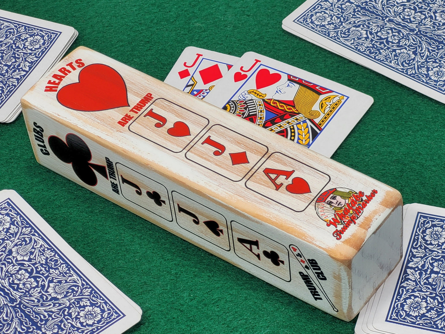 Euchre Suited Trump Club: Wood, Card Ranking Indicator - Made in USA