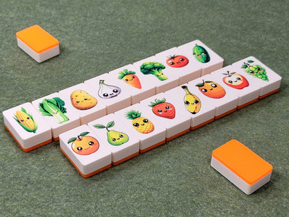 Fruit & Veggie Mahjong Tile Game: Seaside Escape, Made in USA