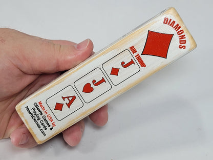 Euchre Suited Trump Club: Wood, Card Ranking Indicator - Made in USA
